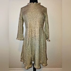 Twirl & Shine! ✨ Gold Art Class Dress with Ruffles - Size XL/18